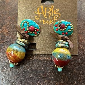 🌟NEW🌟 Treska Dangle Earrings Bead Post Style Colorful